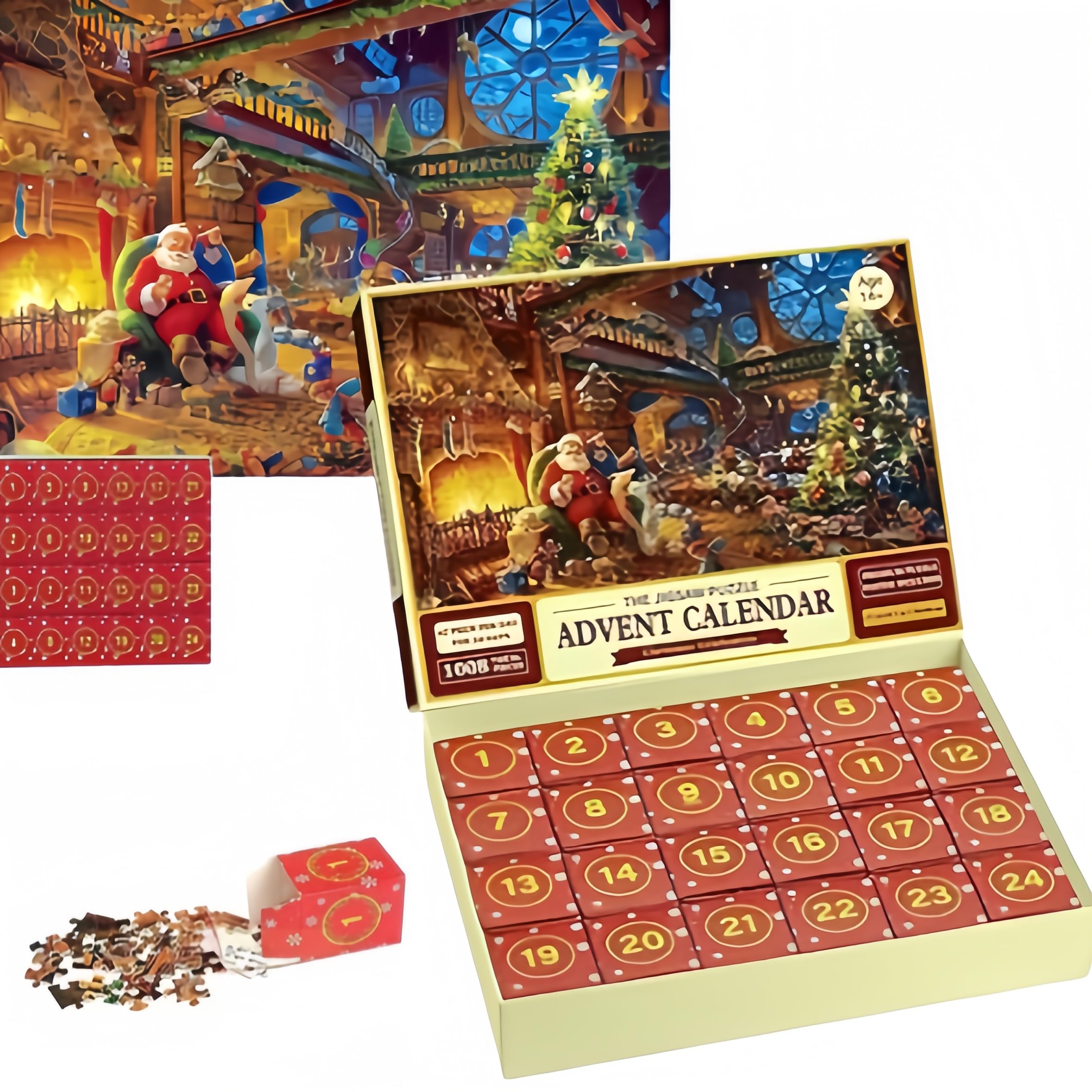 Calendario Dell'Avvento Puzzle Natale 2025 - 1008 Pezzi, Conto Alla Rovescia 24 Giorni, Gioco Per Famiglie, Decorazione