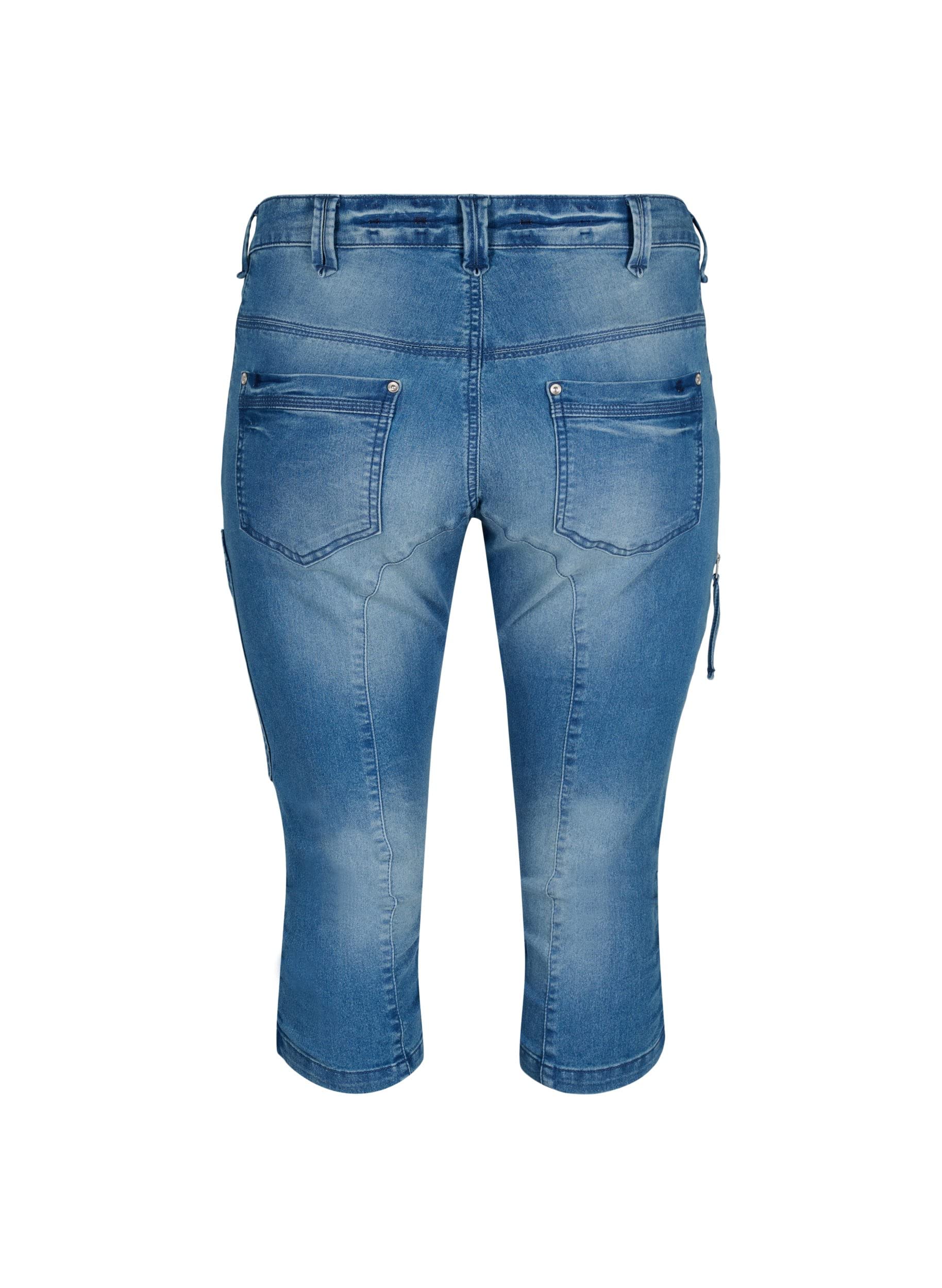 Zizzi Jean capri pour femme - Coupe ajustée - Grandes tailles - Taille 42-60