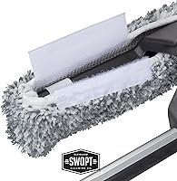 Vista 4 de SWOPT Cabezal de escobilla de goma combinada de 12 pulgadas, hoja con almohadilla de microfibra desmontable, intercambiable con todos los productos