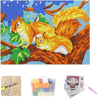 Latch Hook Rug Kits Animal Carpet Embroidery Needlework DIY Tapestry Yarn Hooking Craft with Crochet Color Pre-Printed Pattern Design for Adult Kid Crocheting ( Color : B Size : 80*115cm ) (C61*87