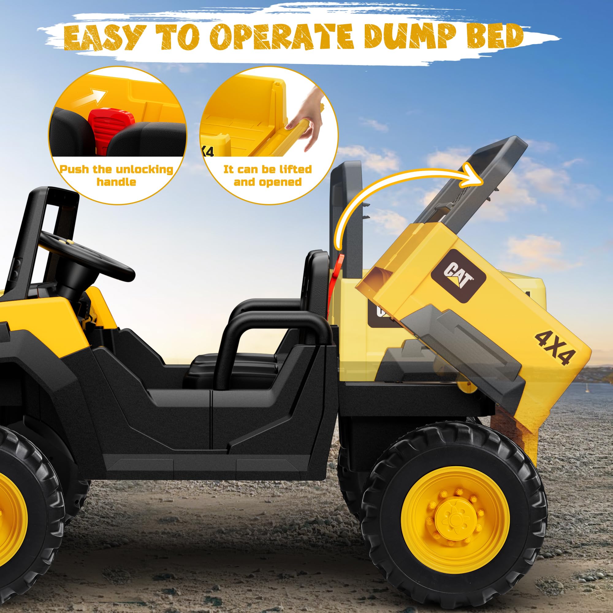 Amazon.com: ANPABO 2 Seater Licensed Caterpillar Ride On Dump