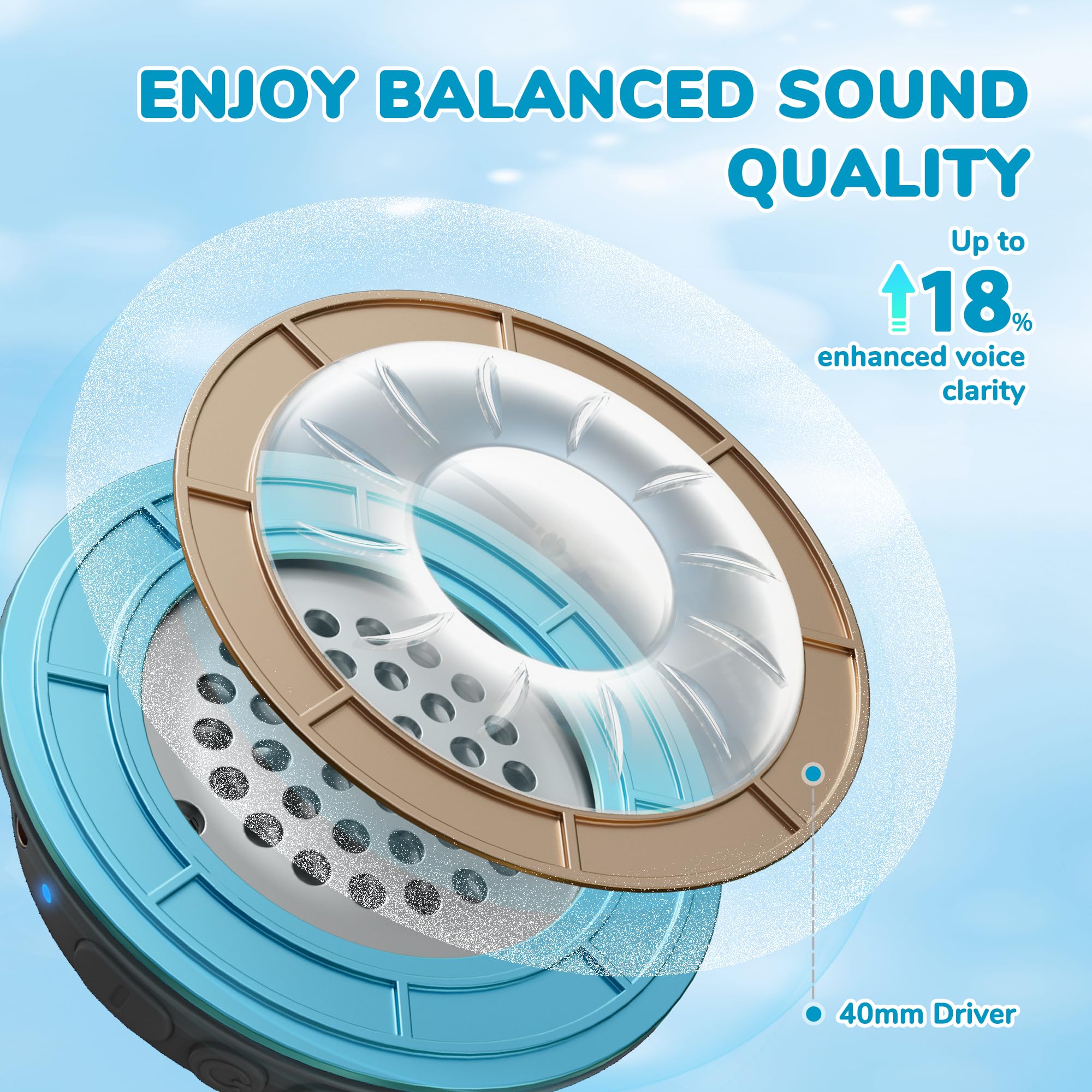 iClever Auriculares Bluetooth para niños, batería de 60 horas, 74/85 dBA, limitación de volumen, sonido estéreo, tipo C, Bluetooth 5.4, auriculares inalámbricos para niños con micrófono para