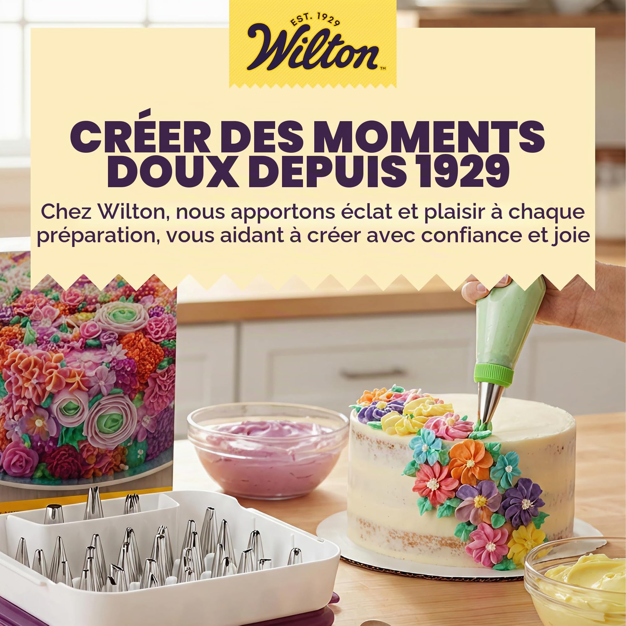 Wilton Douilles à Pâtisserie Coffret Complet Set/55, Douilles Professionnelle Métallique Buse de Glaçage Réutilisable pour la Décoration de Gateaux, Muffins et de Cupcakes