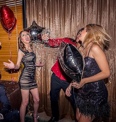 Miniatura 24 de KALOR Globos de Mylar de estrella rosa intenso de 18 pulgadas, 10 globos de helio en forma de estrella para bodas, baby shower, decoraciones de Rosa