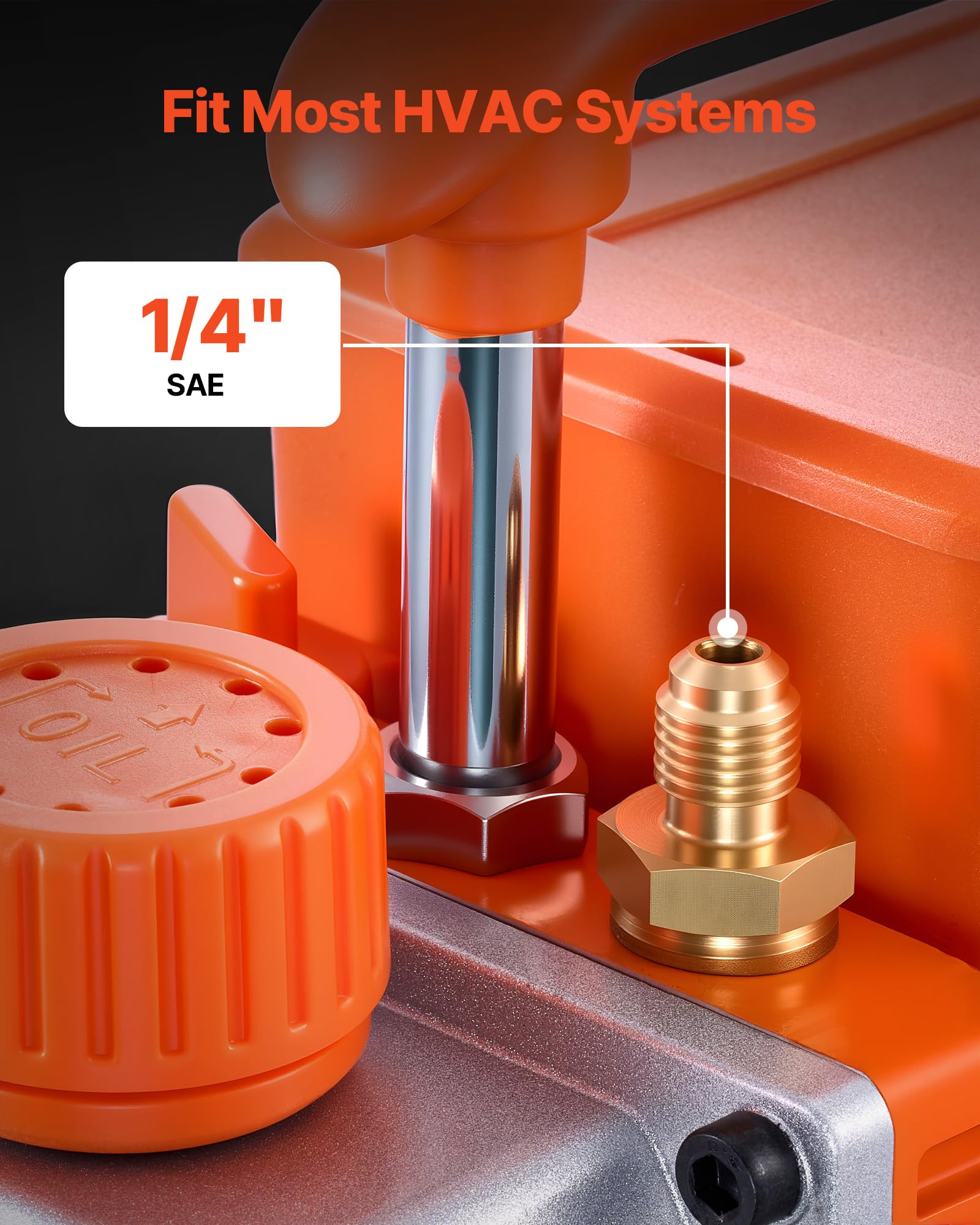 VEVOR Set Pompa per Vuoto e Manometro AC 4,5 CFM 127 L/min, Pompa per Vuoto HVAC a Palette Rotanti Monostadio, Kit Manometro per R134a R22 R410a R1234YF R32, con per HVAC per Auto