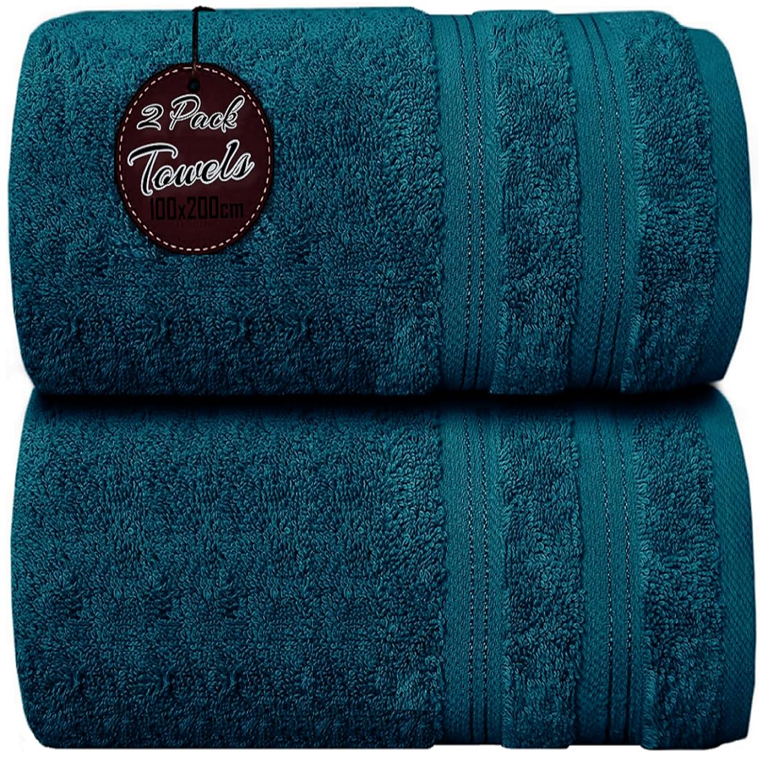 Wholesale Trade Dealz Pack of 1 & 2 Extra Large Jumbo Bath Sheet 100 X 200cm 100% Egyptian Cotton Super Soft Quick Dry Body Wrap Beach Towels XL Bath Towels 600-GSM (1, Blue Lagoon)