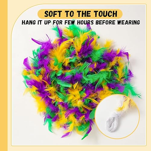 Miniatura 3 de Ecmln Coloridas plumas de pavo de 2 yardas, 1.55 oz, manualidades, hogar, fiesta, graduación, Halloween, disfraces, decoración, bufanda de plumas,