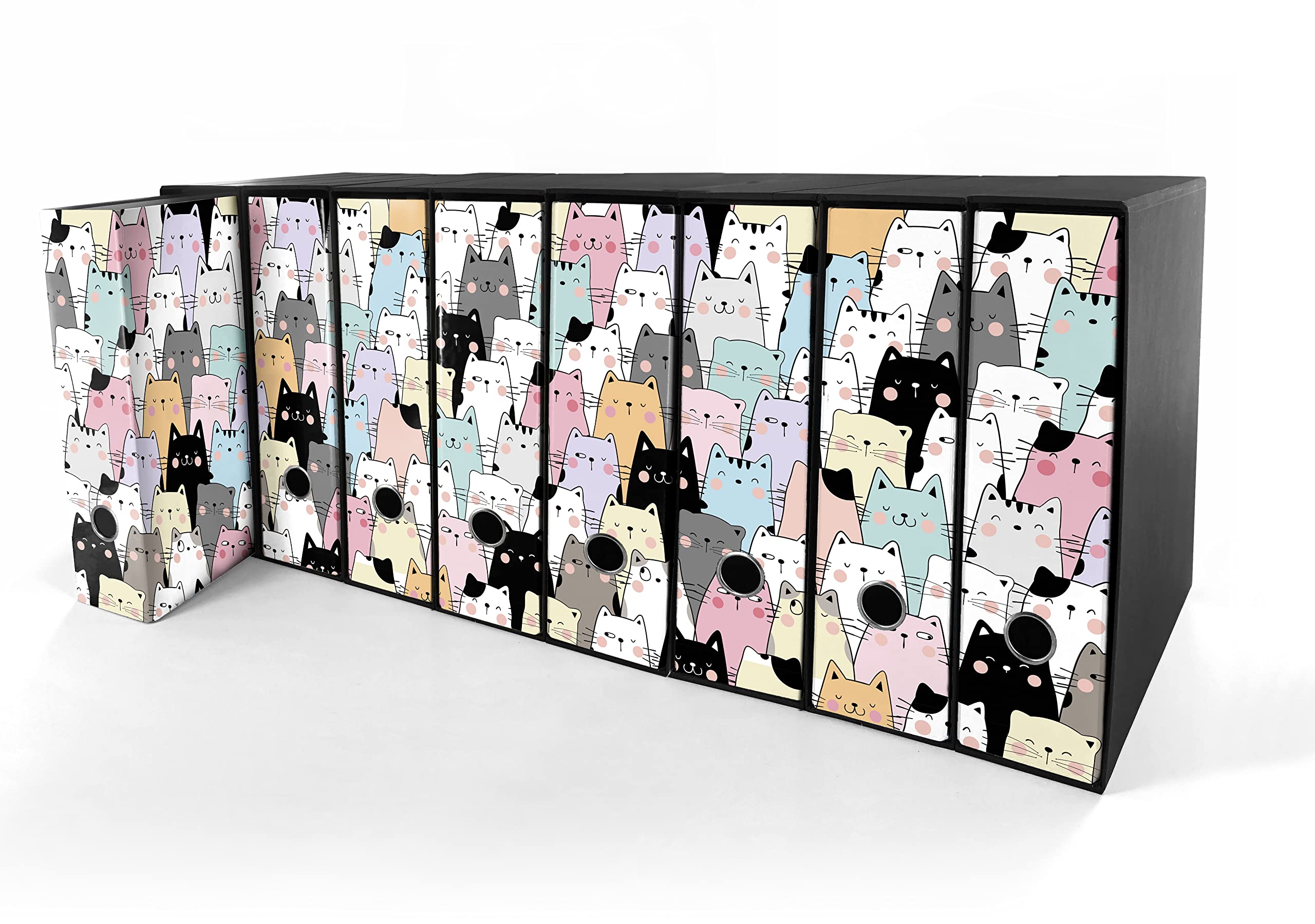 Set da 8 raccoglitori ad anelli GATTONI - Faldoni SHAREPRINTING (H34 con 4 anelli)