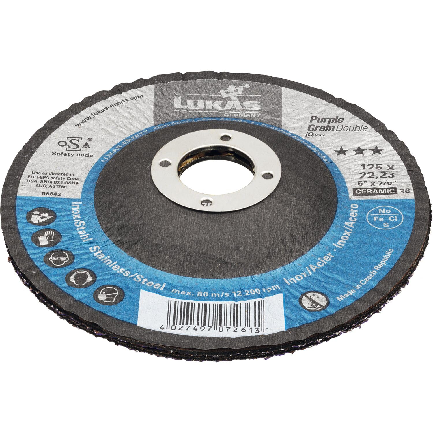 Lukas Schleifscheibe 125 mm Purple Grain Double für Hartmetall - Korn 36
