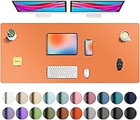 Vista 188 de Aothia Protector de escritorio de cuero, alfombrilla para ratón, alfombrilla de escritorio de oficina, secante de escritorio de cuero PU