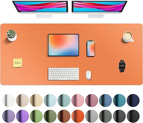 Miniatura 118 de Aothia - Protector de escritorio de cuero sintético, base para mouse, superficie antideslizante e impermeable para escribir y para laptop, para