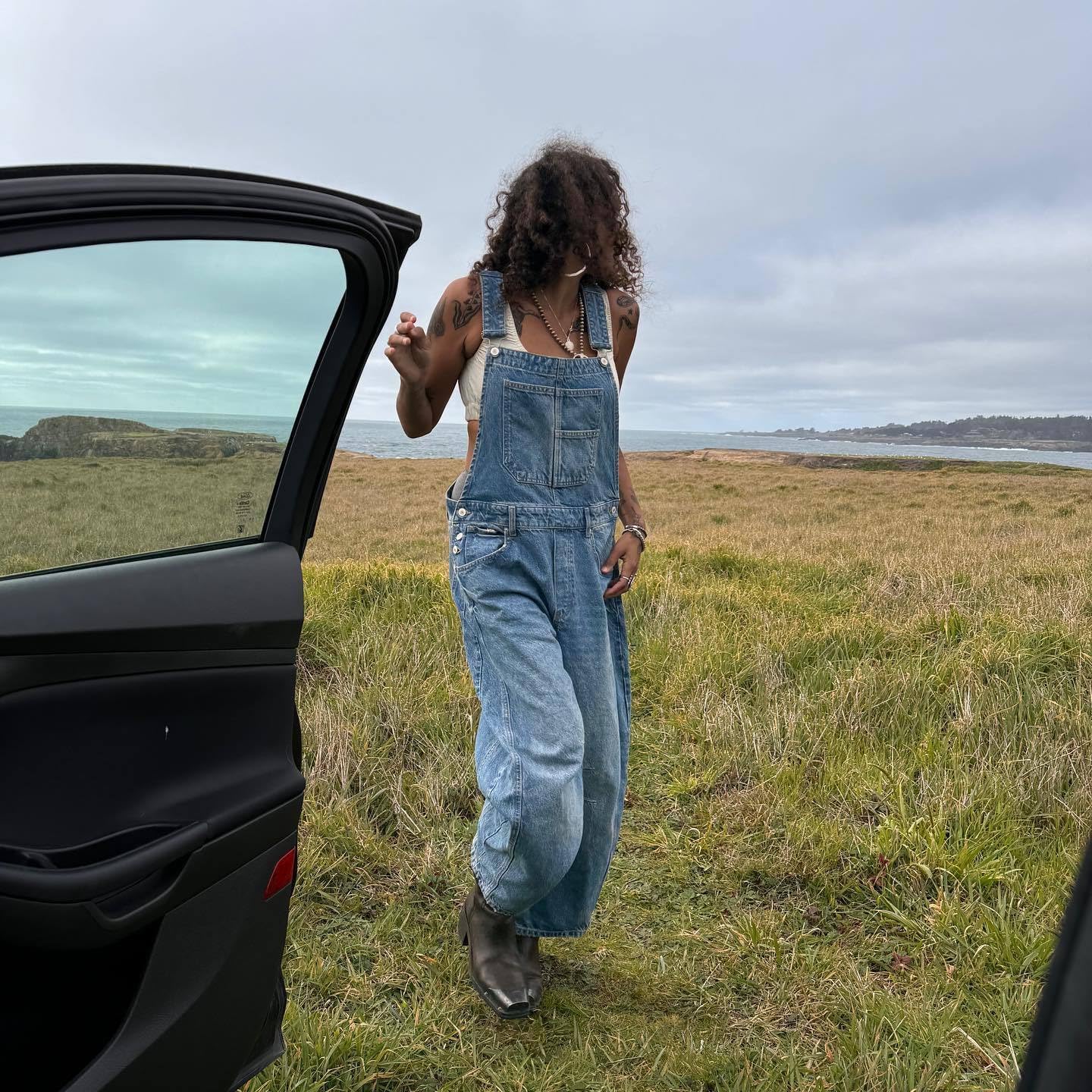 utcoco Womens Denim Overalls Loose Fit Barrel Leg Adjustable Strap Hip Hop Jean Jumpsuits - Image 6