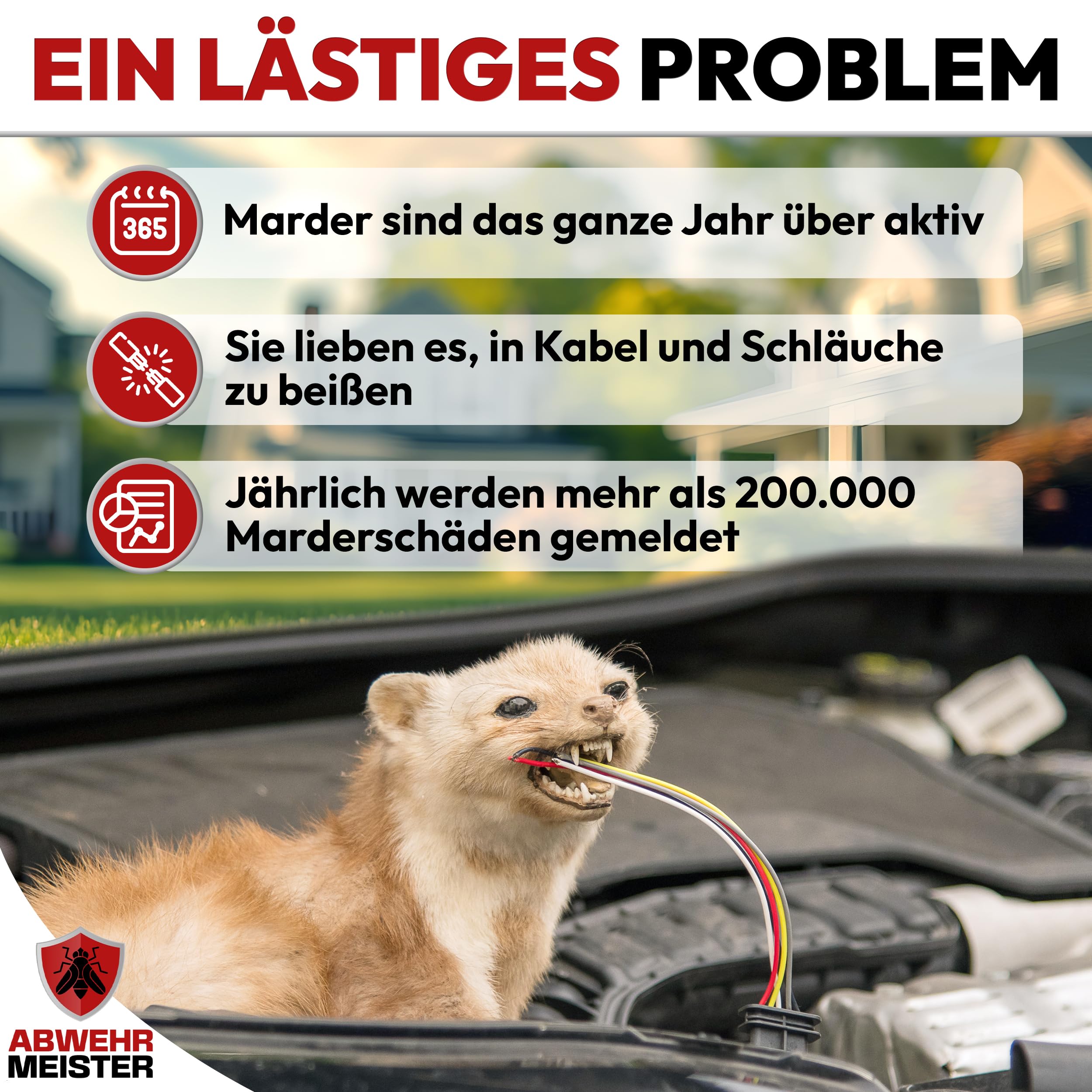 ORIGINAL 4X Marderschreck-Kugeln inkl. PKW-Halterung, Marderschreck Auto mit Sofortwirkung, bis zu 6 Monate Schutz, Marderabwehr zum Schutz vor Marder im Motorraum, Made in Germany