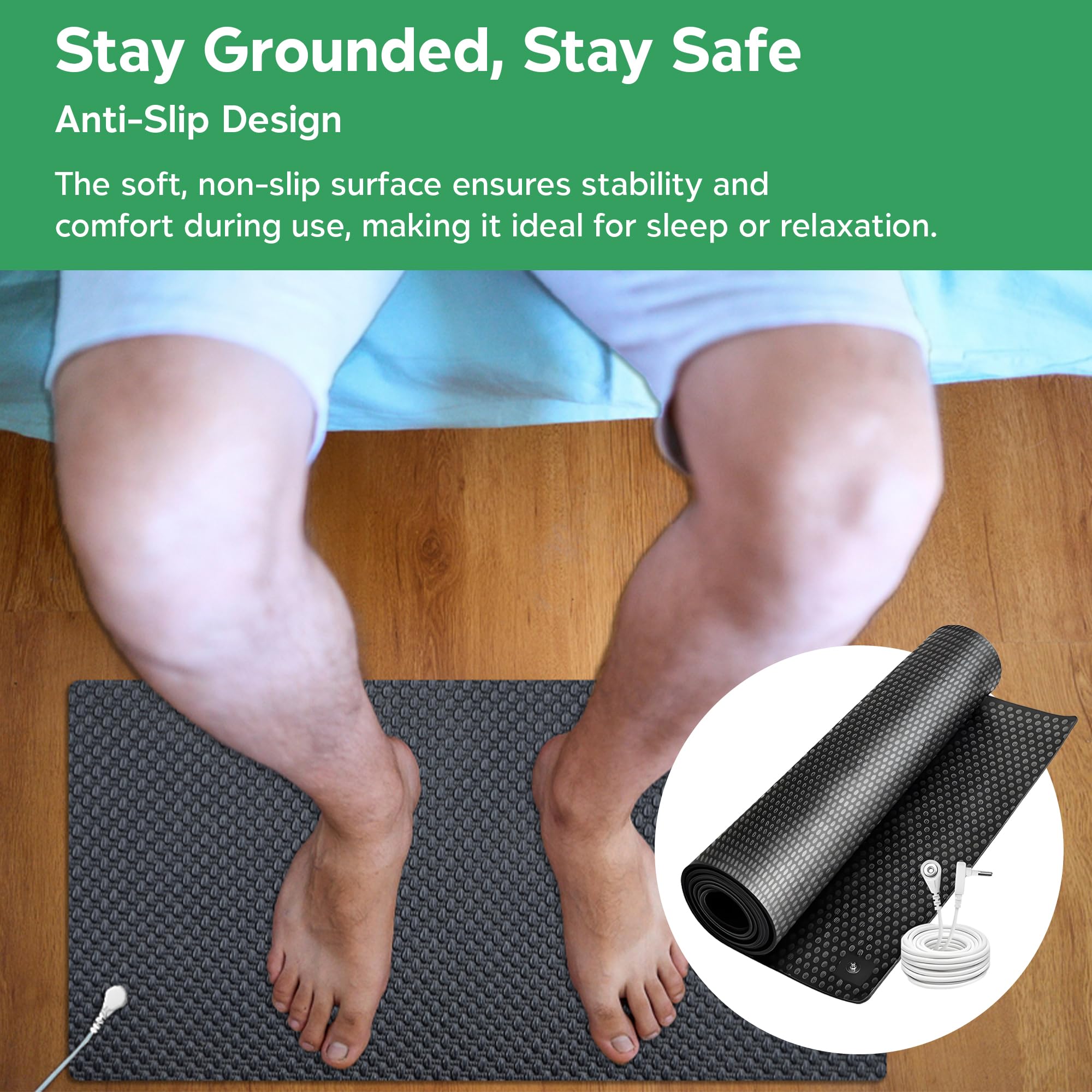 Technify Tappetino di messa a terra per un sonno migliore, con caratteristiche Earthing UK, protezione emf e sollievo dallo stress, include tester di continuità dei cavi