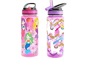 2-Pack Kid Water Bottle Set | Home Tune Leak-Proof Flip Straw Lid...