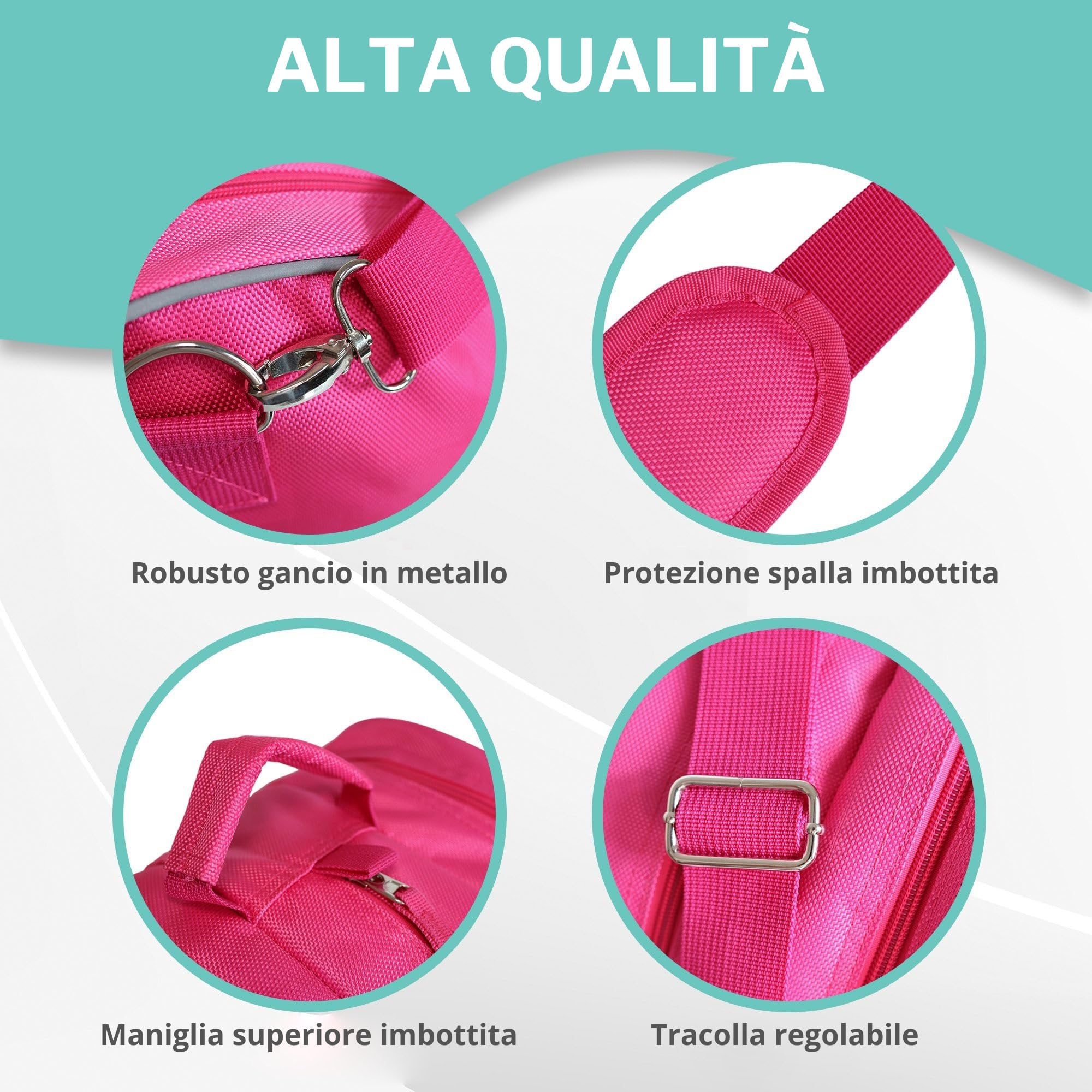 Borsa per Pattini Bambina | Pattini a Rotelle e In Linea | Sacca Resistente e Regolabile | Tasche Capienti e Traspirante | Design Colorato e Riflettente
