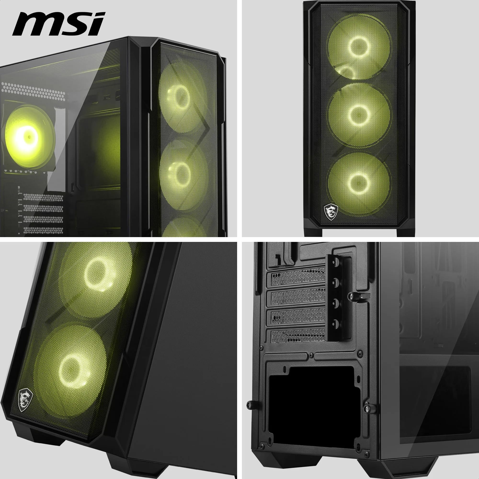 MAG Forge M120R Airflow - Mini-Tower PC-Gehäuse - Hoher Luftstrom, Micro-ATX-Kapazität, 240 mm Radiator-Unterstützung, Vier vorinstallierte ARGB-Lüfter, gehärtetes Glas-Seitenteil - Schwarz