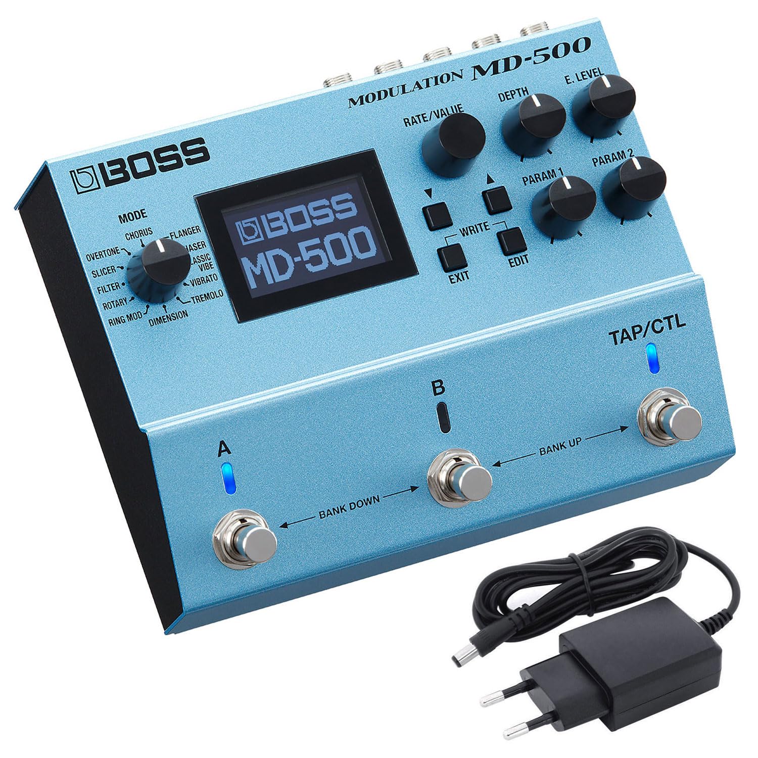 Boss MD-500 urządzenie do efektów modulacyjnych, pedał Chorus + keepdrum zasilacz