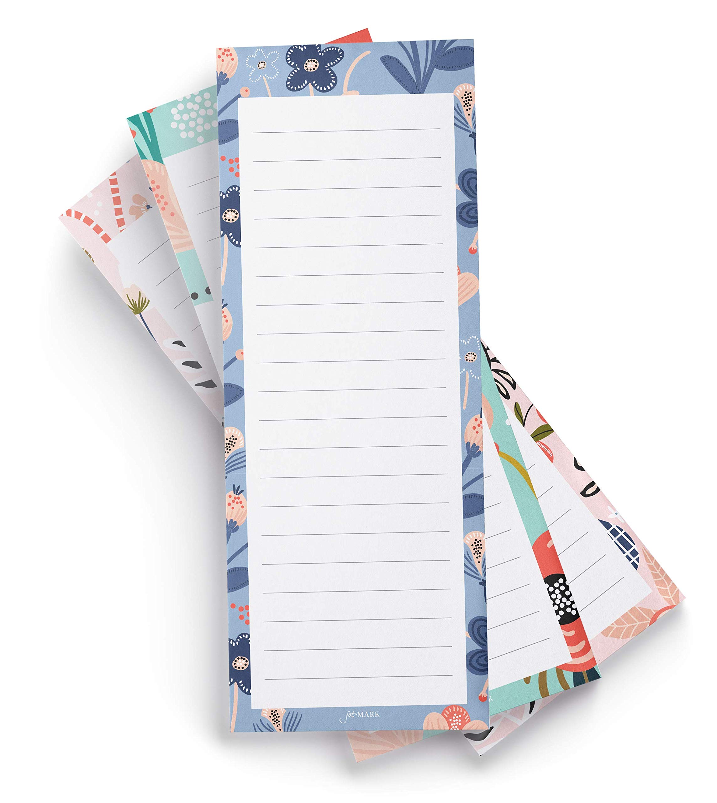 Jot & Mark Shopping List Pads Floral Print | Elegant Notepads for Groceries and To-Do Lists (Set of 3)