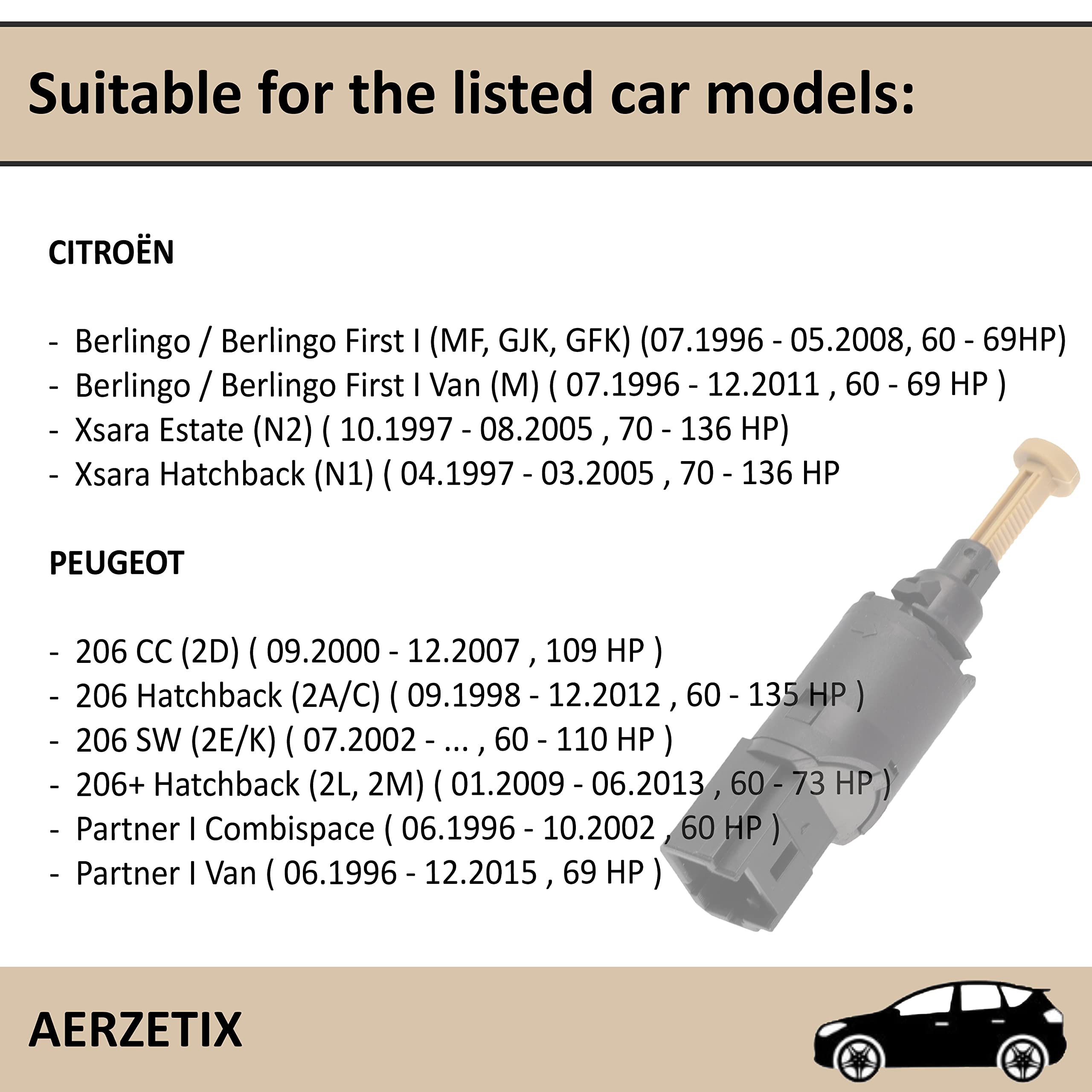 AERZETIX - C58446 - Bremslichtschalter - polzahl: 2 pins  