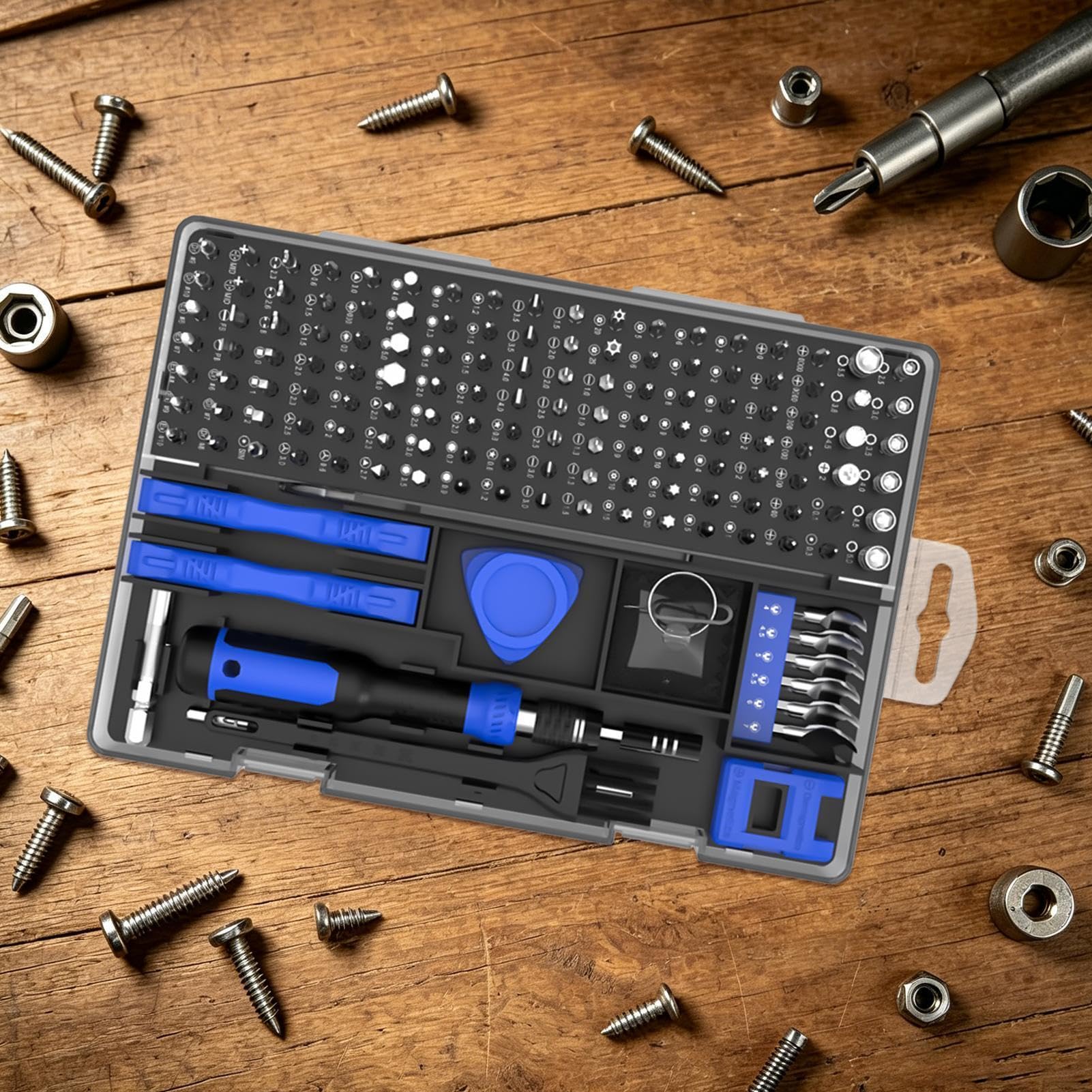 Set di cacciaviti di precisione 160 in 1, strumento ergonomico con custodia per riparazione di elettrodomestici, elettronica, telefono, laptop, occhiali, ideale per uso domestico e in officina