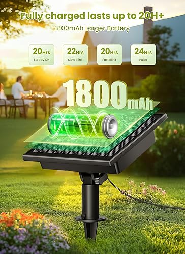 Miniatura 4 de Brightown Guirnalda de luces solares para exteriores, impermeables, con bridas y ganchos remotos, luces de patio de 38 pies con 15 bombillas LED