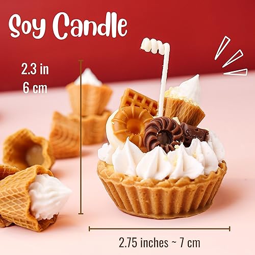 Miniatura 3 de Vela de tarta de galleta, regalo de cumpleaños para mujeres, velas aromáticas de café, regalos de Navidad para compañeros de trabajo, cera de soja,