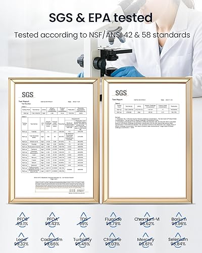 Miniatura 6 de Sistema de ósmosis inversa U1 Pro, filtro de agua de ósmosis inversa sin tanque de 800GPD, sistema de filtración de agua RO de 10 etapas debajo del
