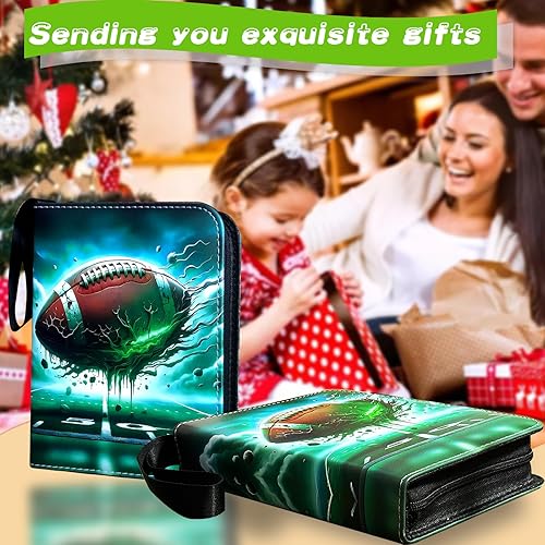 Miniatura 7 de Carpeta de tarjetas de fútbol, carpeta de tarjetas intercambiables, 4 bolsillos con 50 fundas extraíbles, se adapta a 400 tarjetas deportivas,