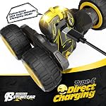 Tecnock Remote Control Cars for Kids, 2.4GHz RC Car with Type-C Easy Charging, 4WD Double Sided 360° Rotates and Flips RC Stunt Car, Toys Gift for Boys and Girls