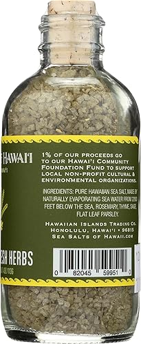 Miniatura 5 de Sea Salts of Hawaii Farm Fresh Herbs - Sal marina hawaiana saborizada, botella de 4 onzas, fabricada en Hawái