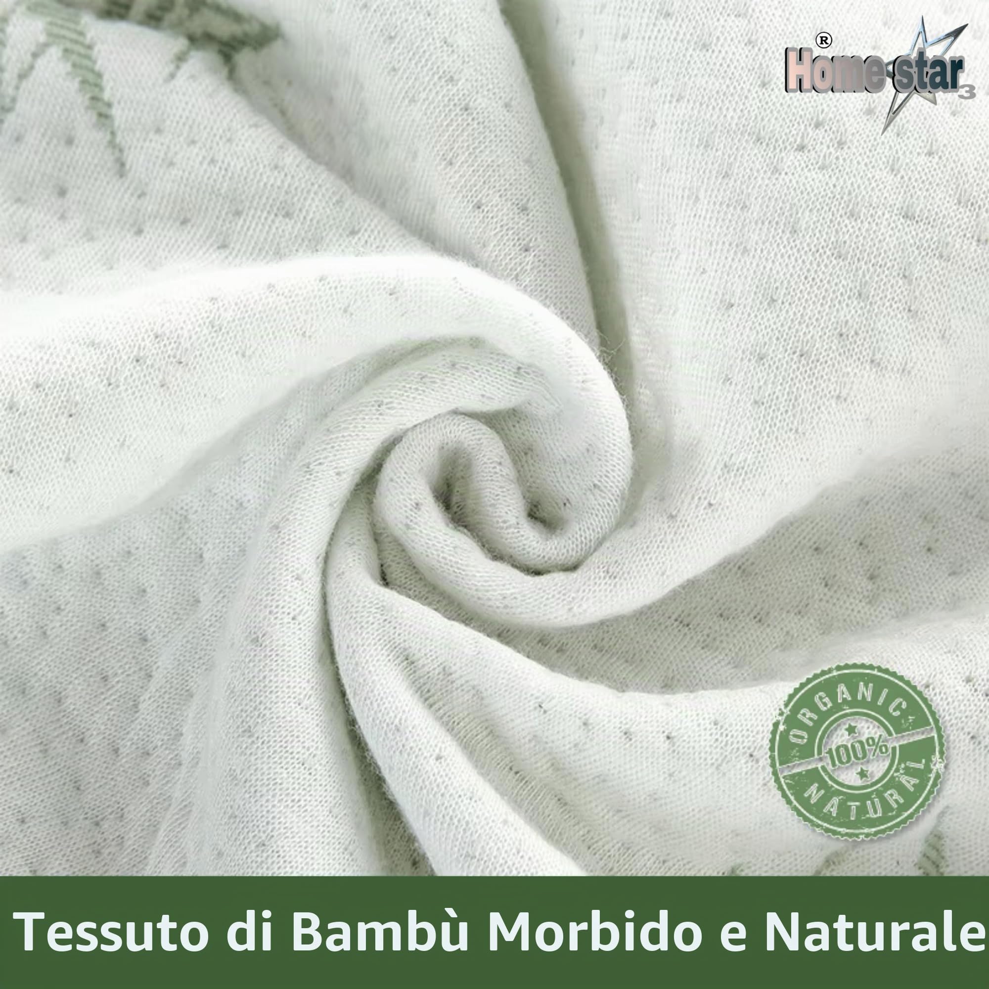 Cuscino cervicale viscoelastico 60 x 40 cm Ergonomico, Memory Foam a rimbalzo lento, fodera in bambù traspirante e lavabile, ortopedico per dolore al collo, dormire lateralmente