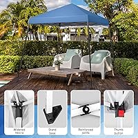Vista 4 de Outvita Tienda de campaña desplegable de 6 x 6 pies, carpa de gazebo instantáneo comercial, toldo impermeable y con protección UV con patas