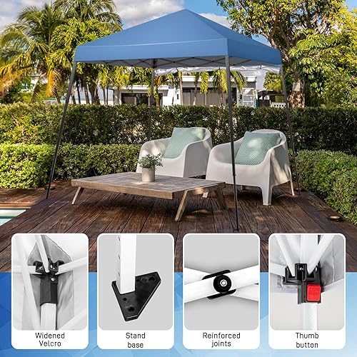 Miniatura 4 de Outvita Tienda de campaña desplegable de 6 x 6 pies, tienda de campaña instantánea comercial, toldo impermeable y con protección UV con patas