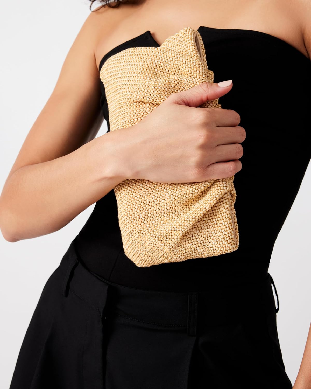 Steve Madden Blucia Raffia Clutch