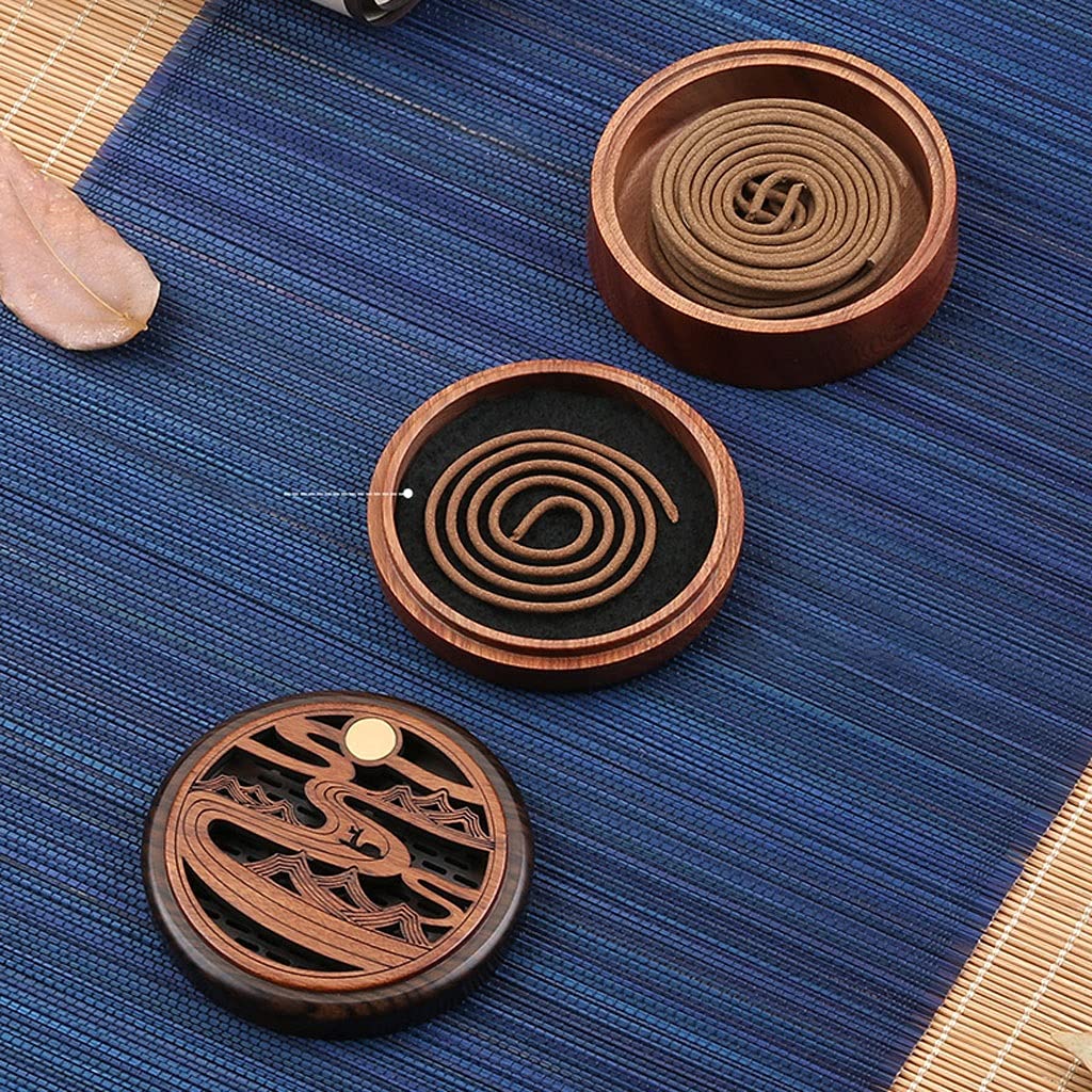 Räucherstäbchenhalter Weihrauchbrenner Holz Aromatherapie Weihrauchbrenner mit hohlen geschnitzten Abdeckung Sandelholz Weihrauchbrenner Haushalt Weihrauchbrenner Ornamente Räucherstäbchen Halter