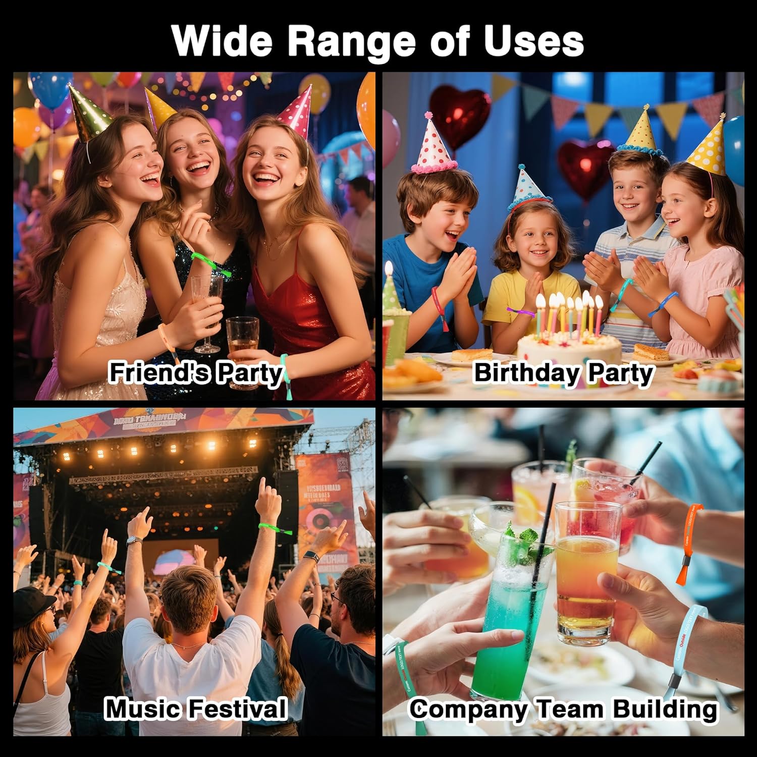 Personalized Cloth Wristbands Events 30-5000 Pack, Custom Cloth Wrist Bands Bulk with Text Logo Name, Customizable Colored Wrist Strap Bracelet for Events Party Concert Wedding Awareness Club - Image 3