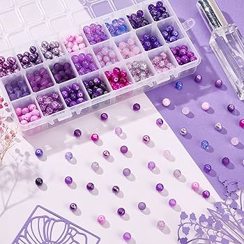 Amazon.com: PH PandaHall 720pcs 8mm Purple Glass Beads 24