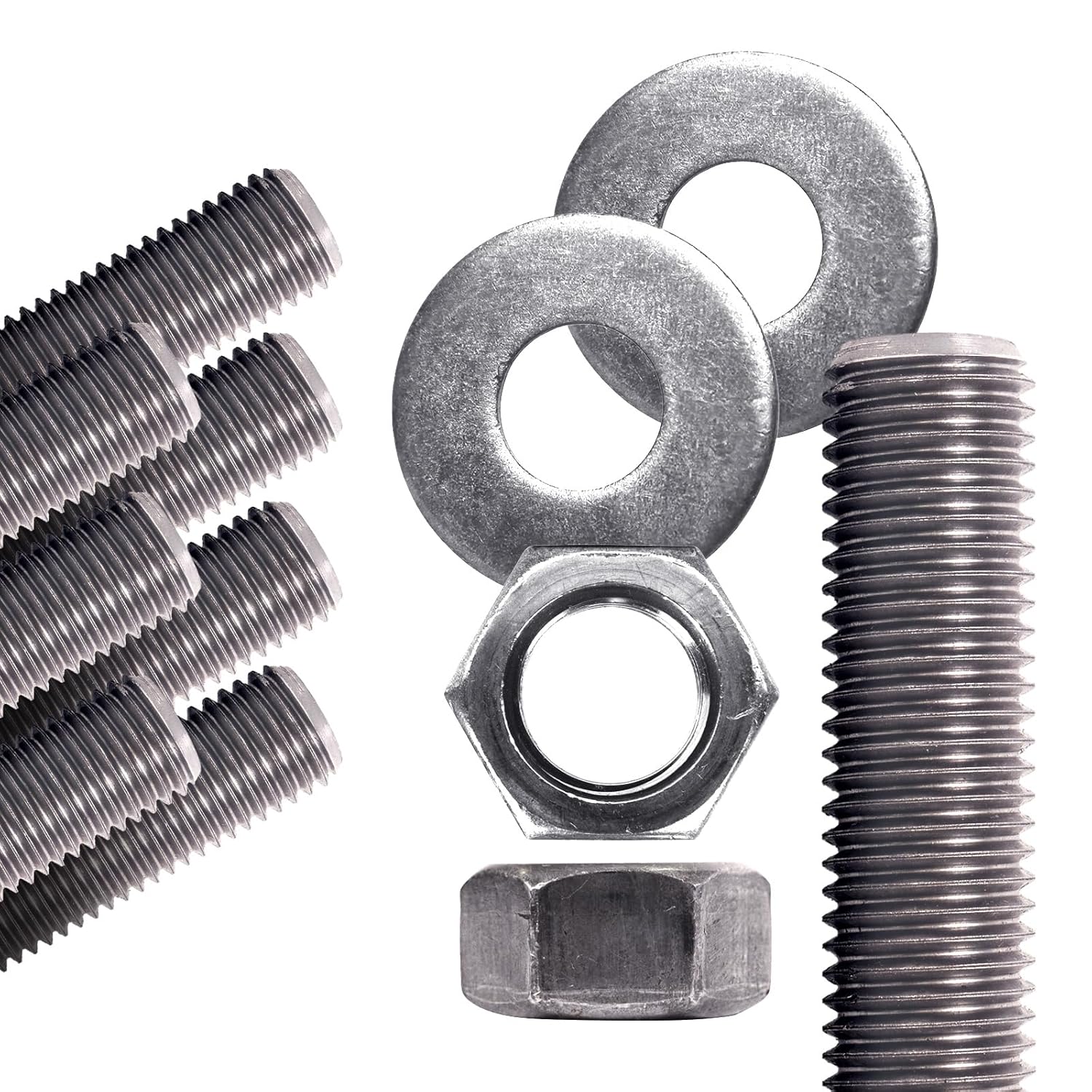 Conquest Type 316 Stainless Steel Threaded Rod 1/2"-13 x 12 Inches (8-Pack) - Coarse Threaded All-Thread Rods for Marine, Industrial, and Outdoor Use