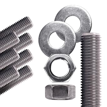 Conquest Type 316 Stainless Steel Threaded Rod 1/2"-13 x 24 Inches 8-Pack - Coarse Threaded All-Thread Rods for Marine, Industrial, and Outdoor Use