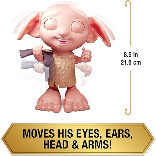 Miniatura 5 de Wizarding World Harry Potter, muñeca mágica interactiva de elfo Dobby con calcetín, más de 30 sonidos y frases, 8.5 pulgadas, juguetes para niños a