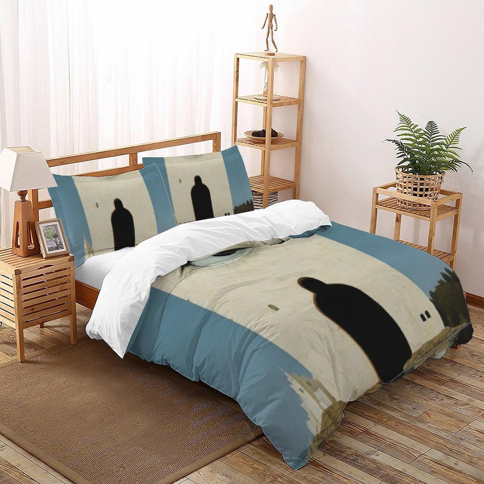 Housse de couette King microfibre au tissage dense et taies d'oreiller 3D
