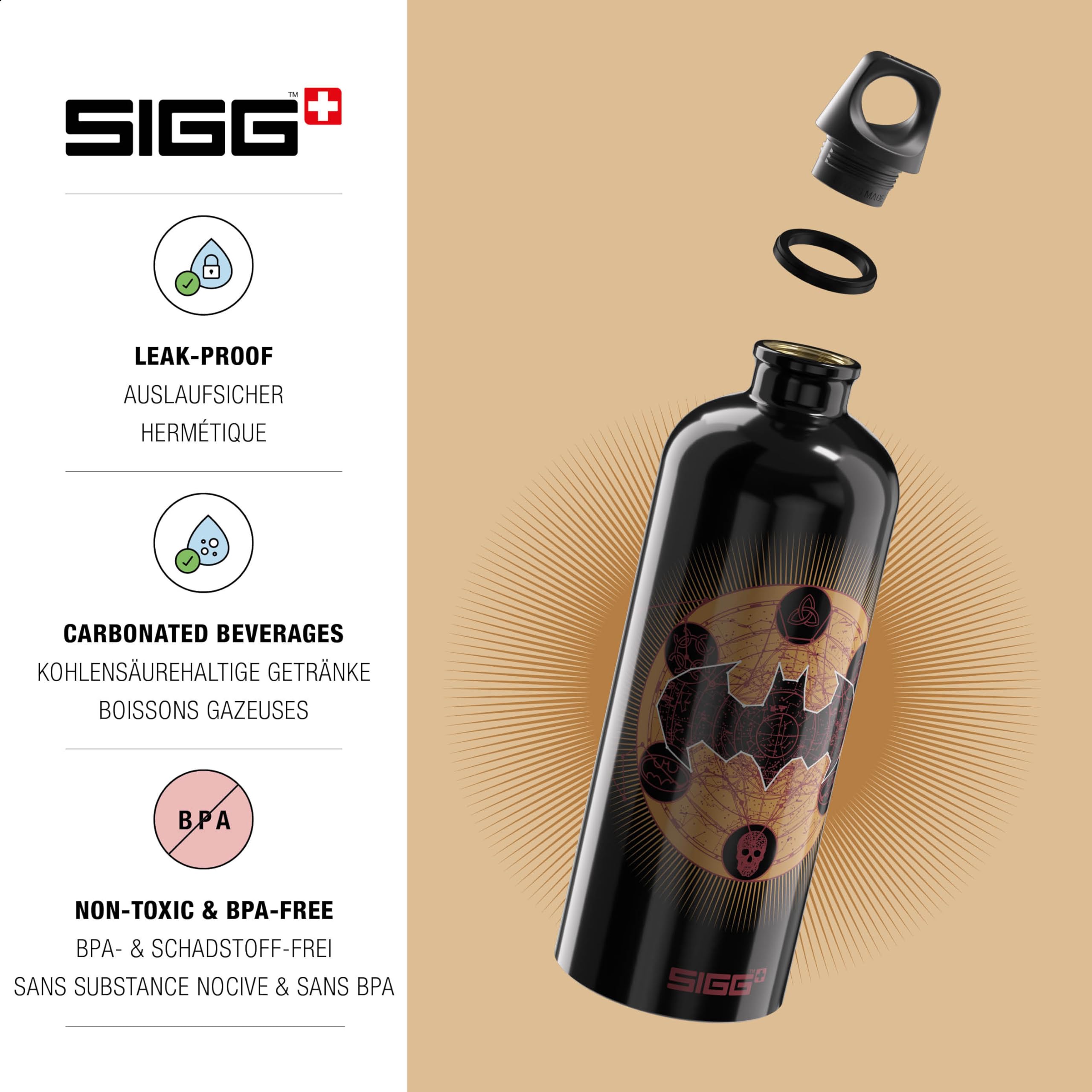 Sigg - Gourde Aluminium - Traveller Batman - Certifiée Neutre En CO2 - Convient Aux Boissons Gazeuses - Étanche & Légère - Sans BPA - 1L