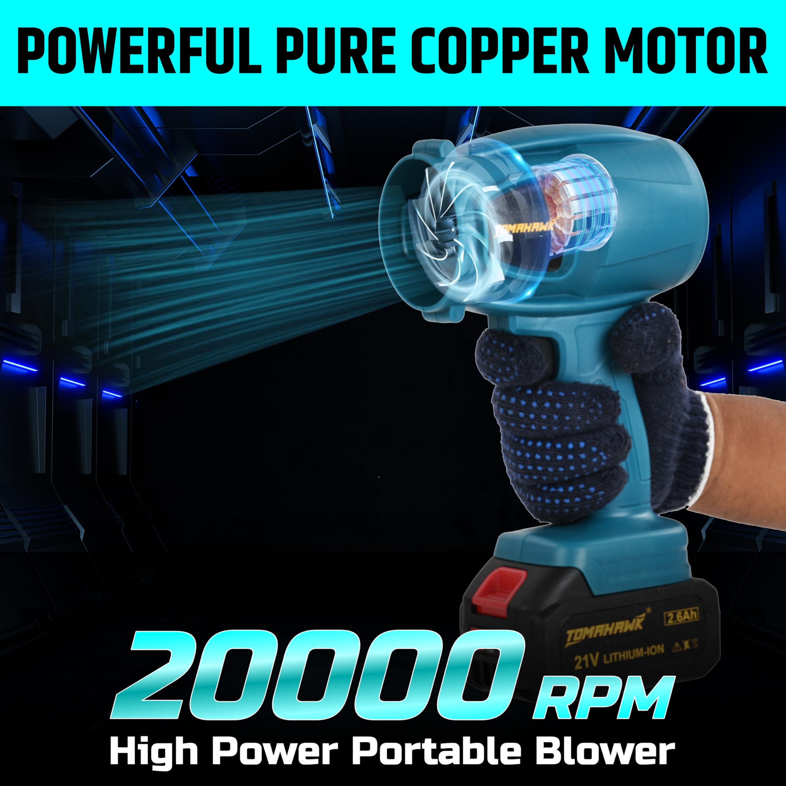 TOMAHAWK TUR-3801 Cordless Turbo Blower 2