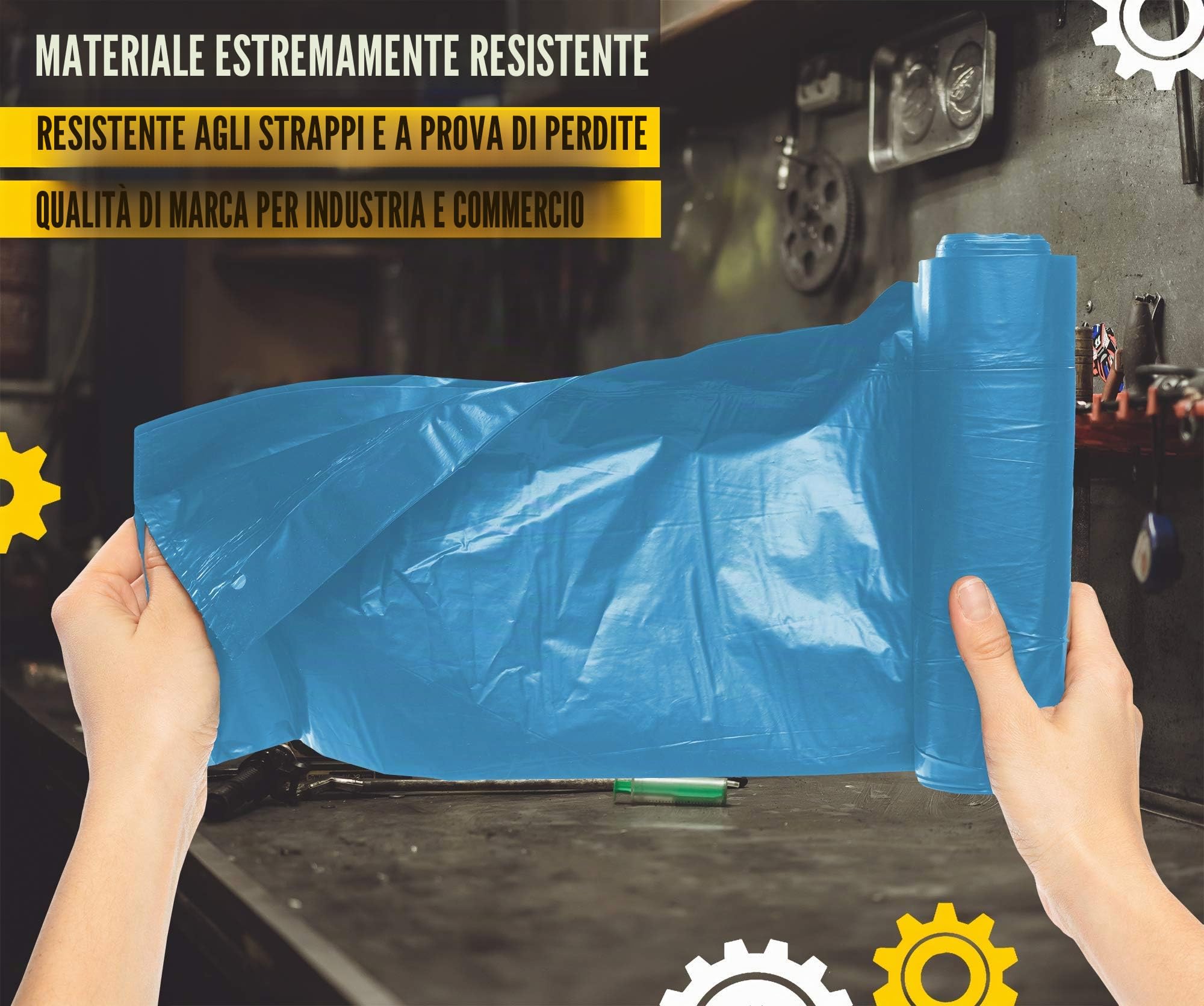 Sacchi per spazzatura 120 litri blu - 150 pezzi - estremamente resistenti agli strappi - sacchi per rifiuti - sacchi per rifiuti XXL - tipo 100 extra - Sacchi per spazzatura 120 L
