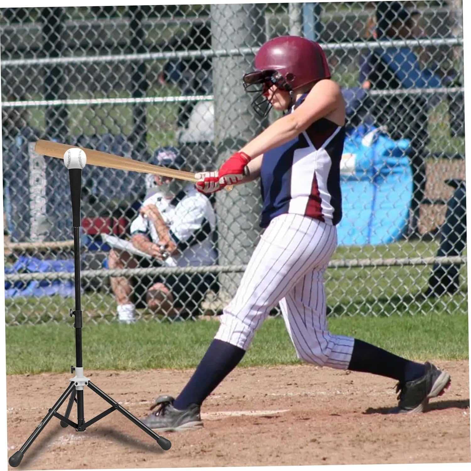 Baseball Batting Tee, 25 to 39 inches Adjustable Tripod Baseball Tees for Hitting, Portable Kids Tee for Hitting Training Practice, with a Carrying Bag, Sports