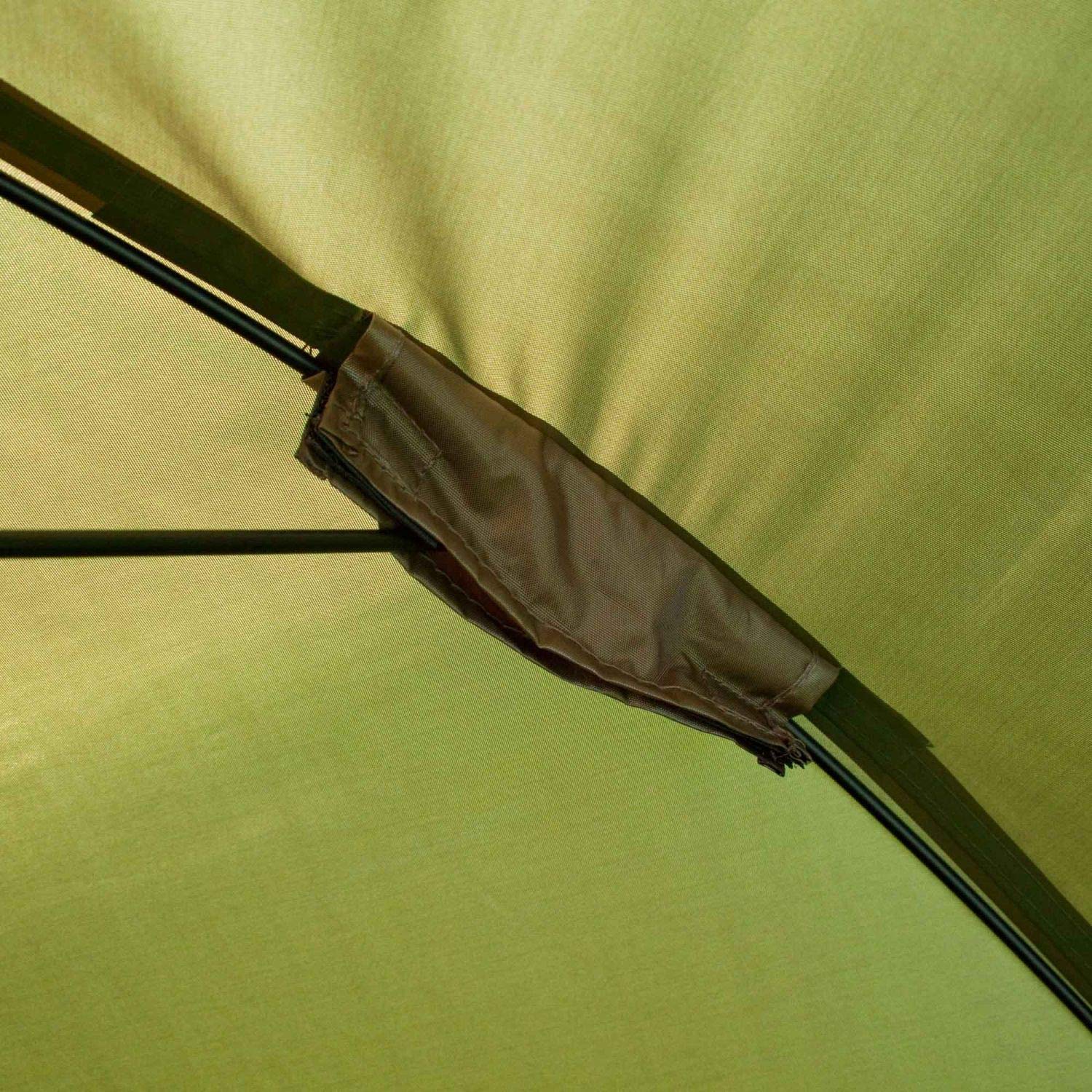 Oval Squat Brolly - 300cm | inkl. Türstangen und Storm Caps | Schirmzelt | Angelzelt