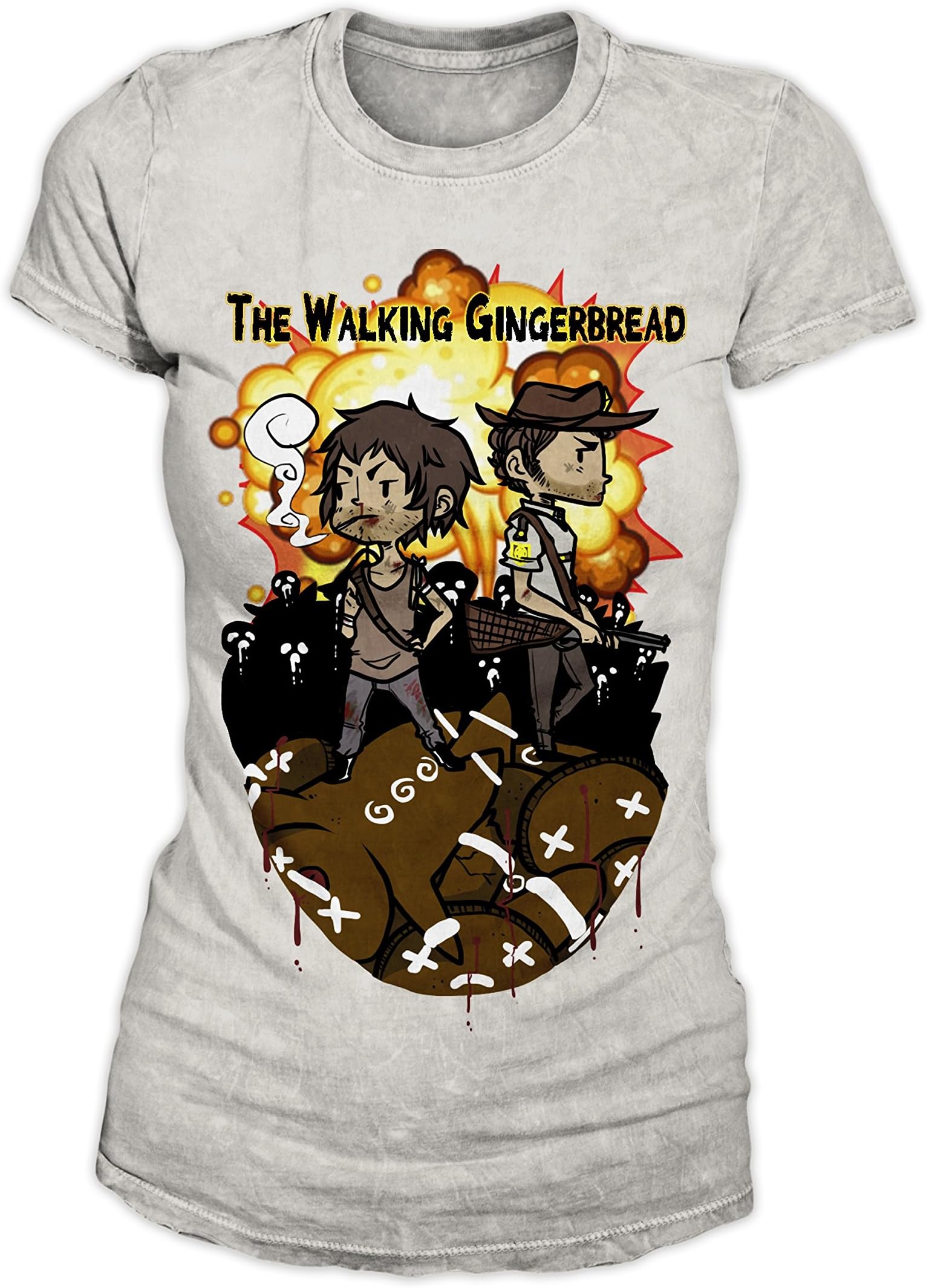 Awkward Television The Walking Gingerbread Attack Women's White T-Shirt Large