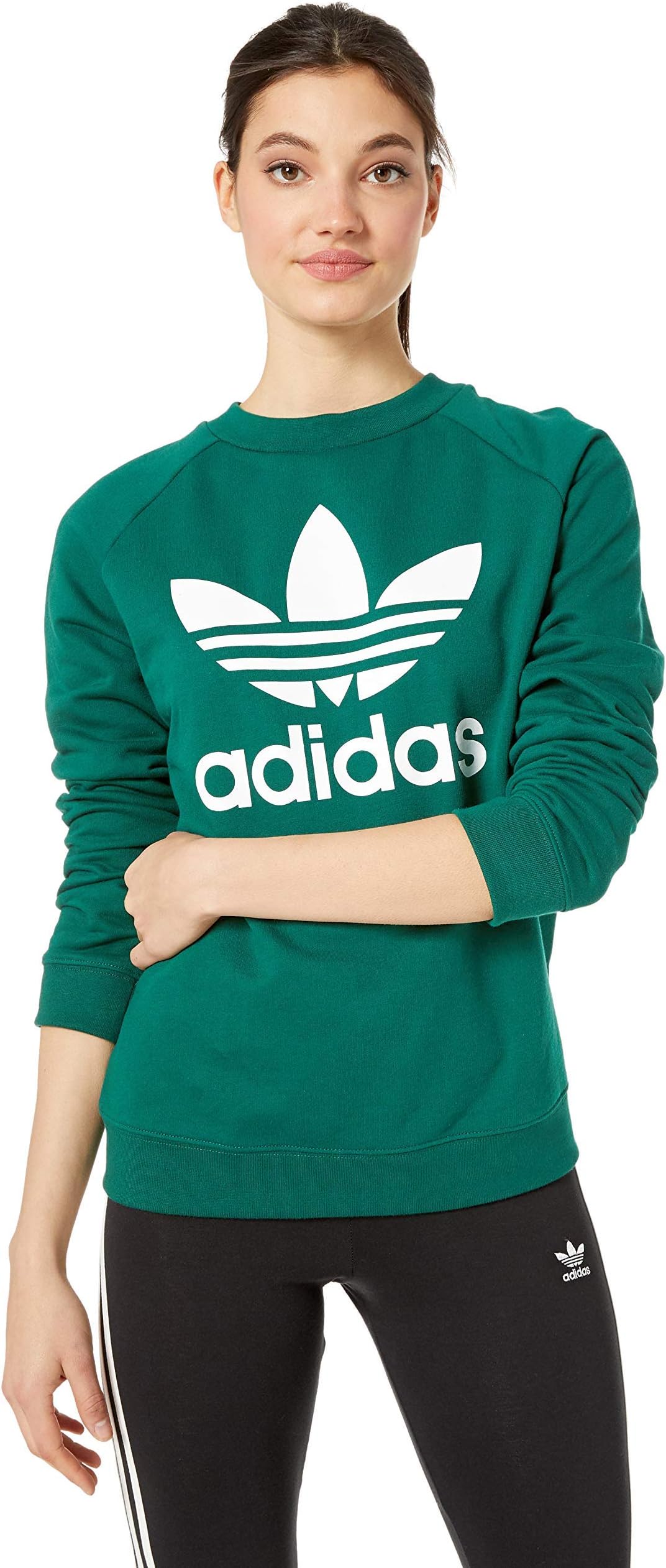 olive green adidas sweatshirt womens