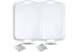 KAQAHIDO Large Plastic Serving Trays for Hosting and Dining